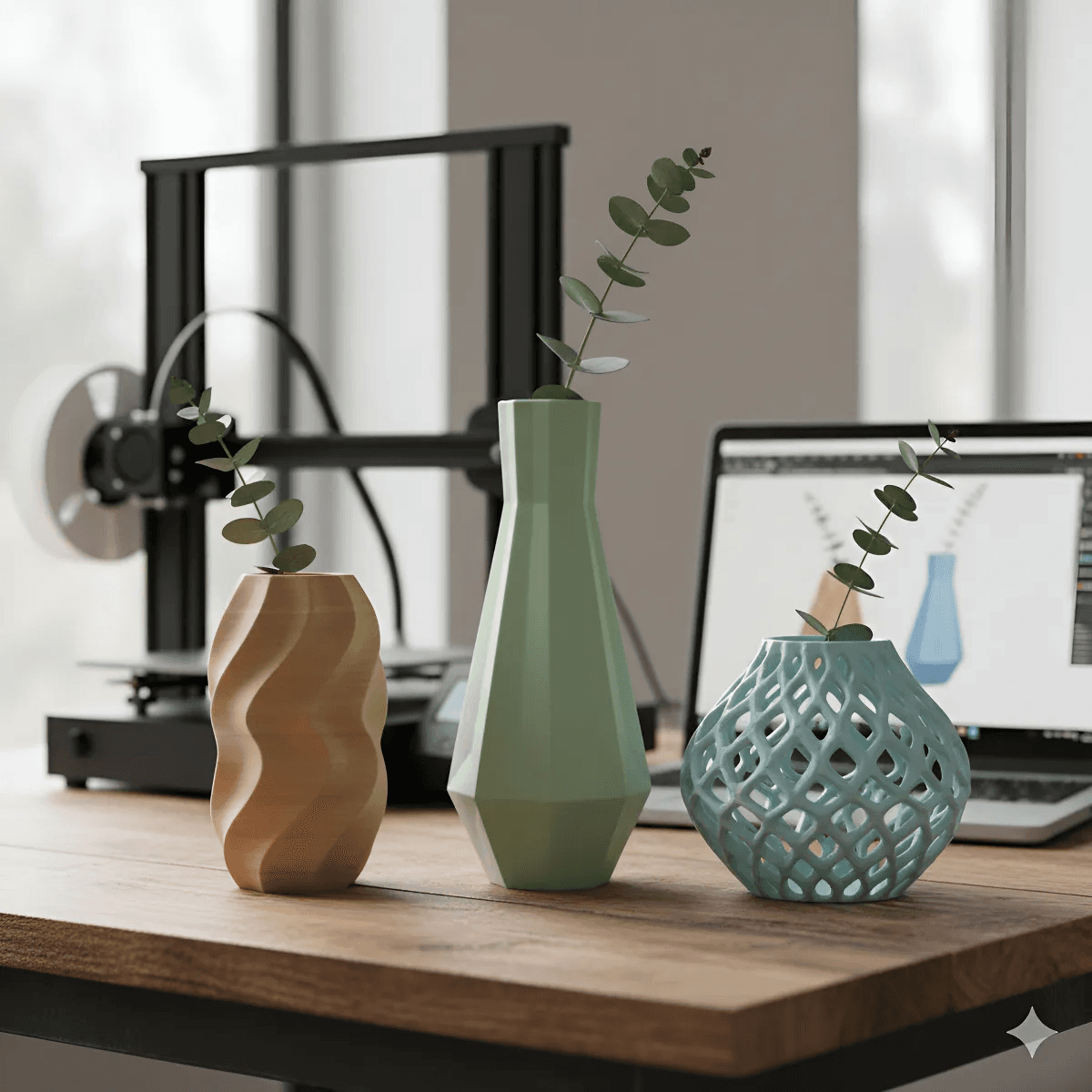 Vasos decorativos impressos em 3D